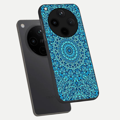  Ocean Bloom Mandala phone case For Oppo Find X8 showing premium glass back cover with detailed artwork