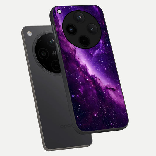 Purple Shade Sky phone case For Oppo Find X8 showing premium glass back cover with detailed artwork