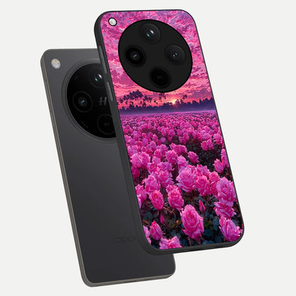  Rose Sunset Valley phone case For Oppo Find X8 showing premium glass back cover with detailed artwork