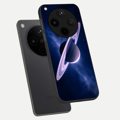  Saturn Ring Mystique phone case For Oppo Find X8 showing premium glass back cover with detailed artwork
