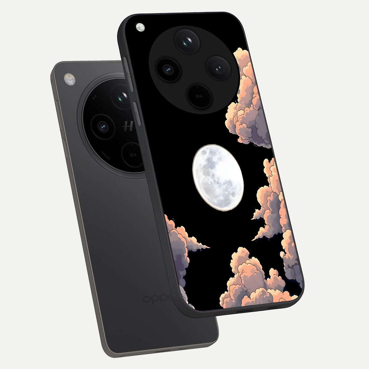  Shade Cloud Moon phone case For Oppo Find X8 showing premium glass back cover with detailed artwork