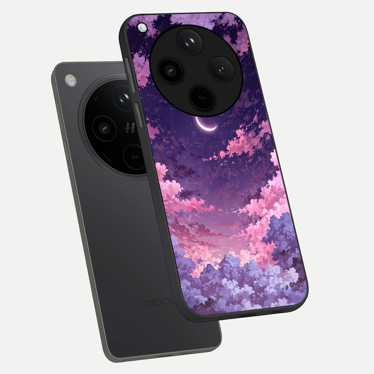  Sky Drift Clouds phone case For Oppo Find X8 showing premium glass back cover with detailed artwork