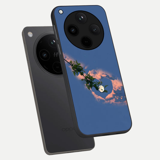  Sky Under Tree phone case For Oppo Find X8 showing premium glass back cover with detailed artwork