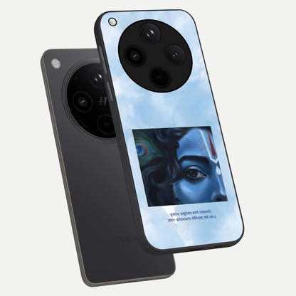  Spiritual Krishna phone case For Oppo Find X8 showing premium glass back cover with detailed artwork
