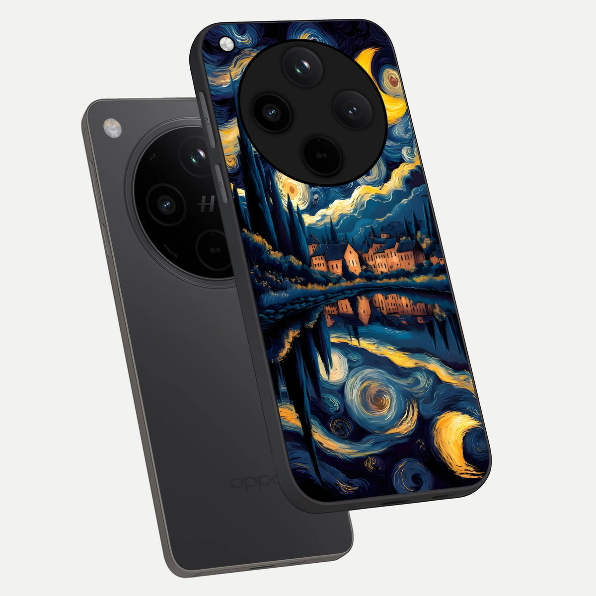  Starry Sky Serenity phone case For Oppo Find X8 showing premium glass back cover with detailed artwork