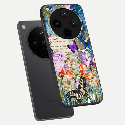  Storm Path Bloom phone case For Oppo Find X8 showing premium glass back cover with detailed artwork