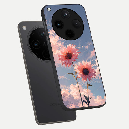  Sun Moon Balance phone case For Oppo Find X8 showing premium glass back cover with detailed artwork