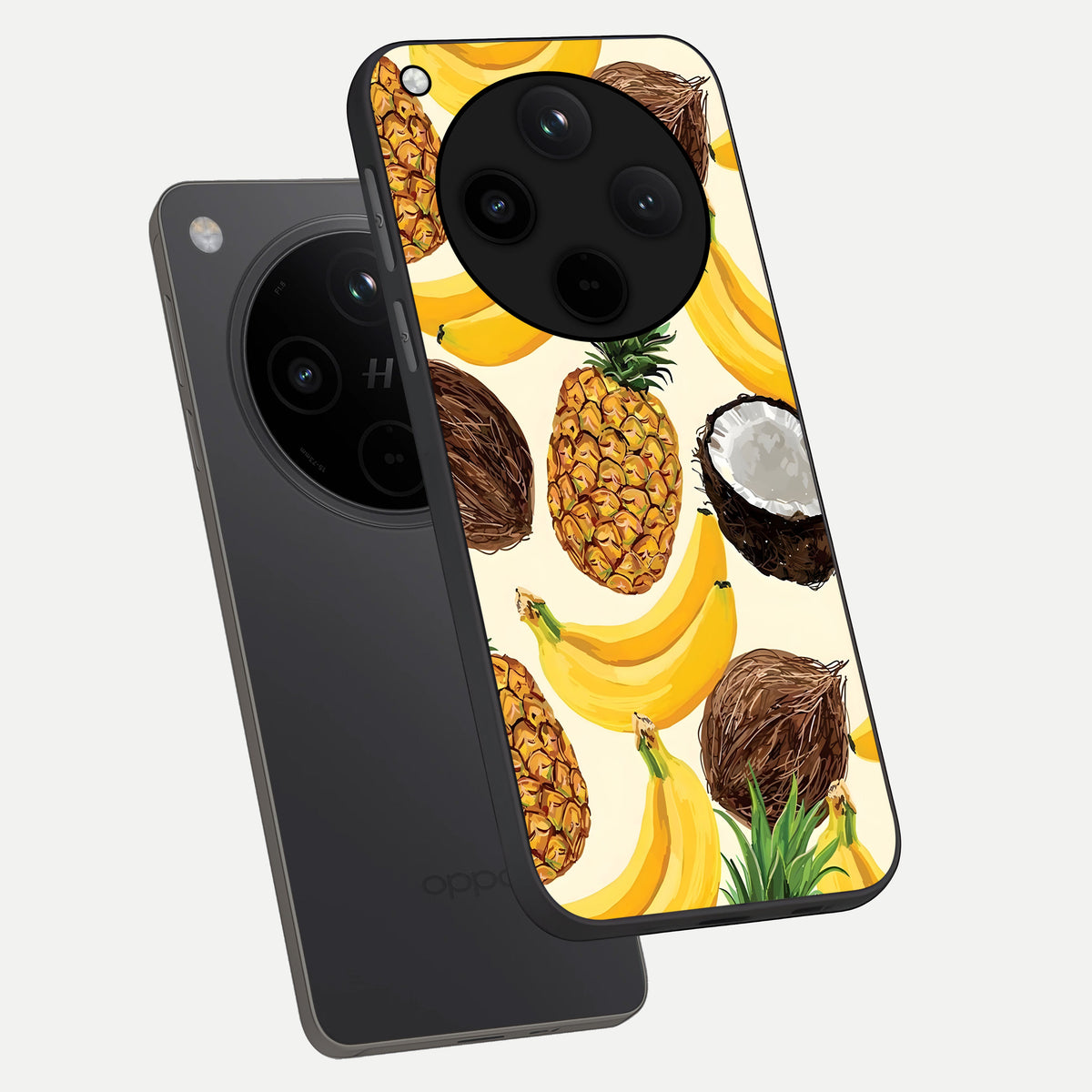  Tropical Fruit Mood phone case For Oppo Find X8 showing premium glass back cover with detailed artwork