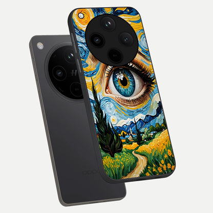  Van Gogh Eye phone case For Oppo Find X8 showing premium glass back cover with detailed artwork