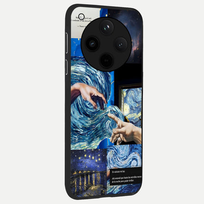  Aesthetic Vando Hands back cover For Oppo Find X8 slim fit glass case with vibrant aesthetic design