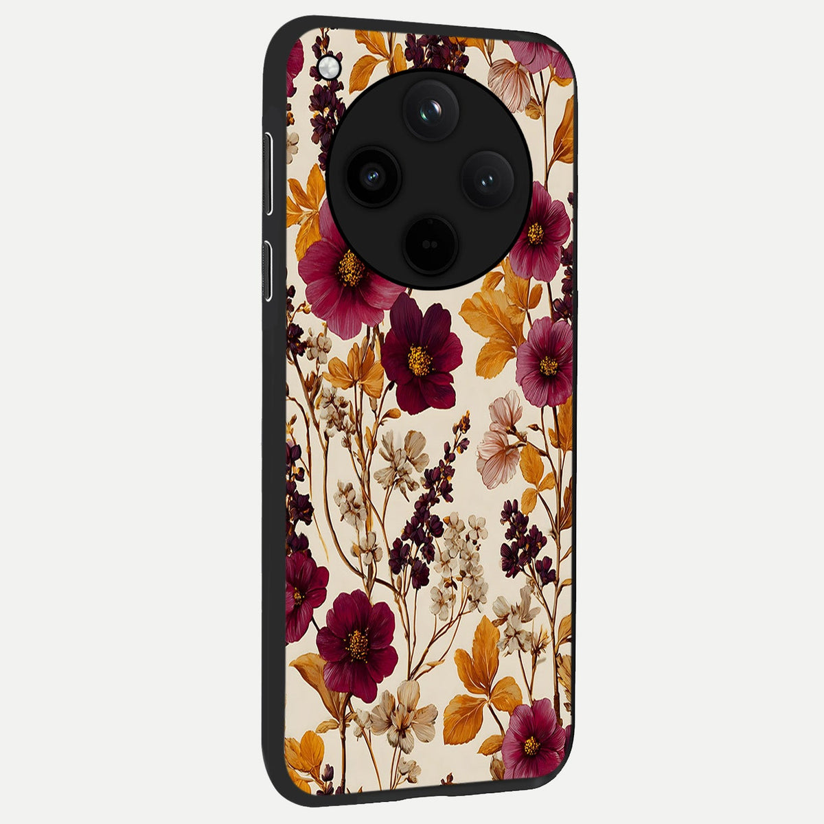  Autumn Wine Bloom back cover For Oppo Find X8 slim fit glass case with vibrant aesthetic design