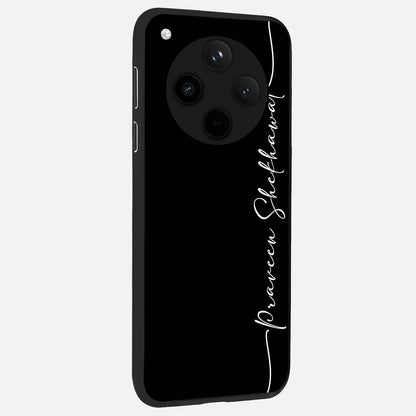  Black Tune Custom Name back cover For Oppo Find X8 slim fit glass case with vibrant aesthetic design