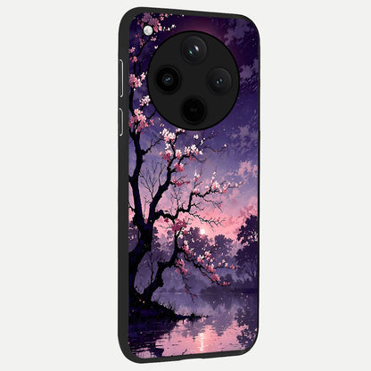  Blossom Pink Moon back cover For Oppo Find X8 slim fit glass case with vibrant aesthetic design