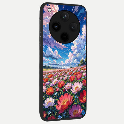  Blossom Sky Field back cover For Oppo Find X8 slim fit glass case with vibrant aesthetic design