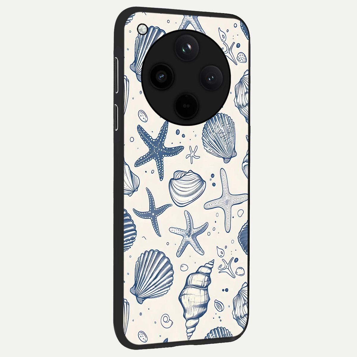 Blue Ocean Outline back cover For Oppo Find X8 slim fit glass case with vibrant aesthetic design