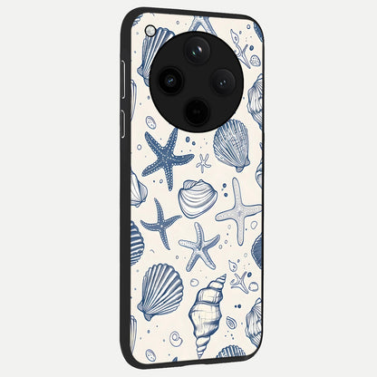  Blue Ocean Outline back cover For Oppo Find X8 slim fit glass case with vibrant aesthetic design