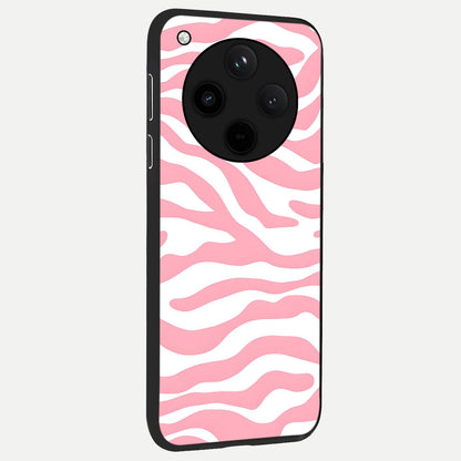  Blush Zebra Flow back cover For Oppo Find X8 slim fit glass case with vibrant aesthetic design
