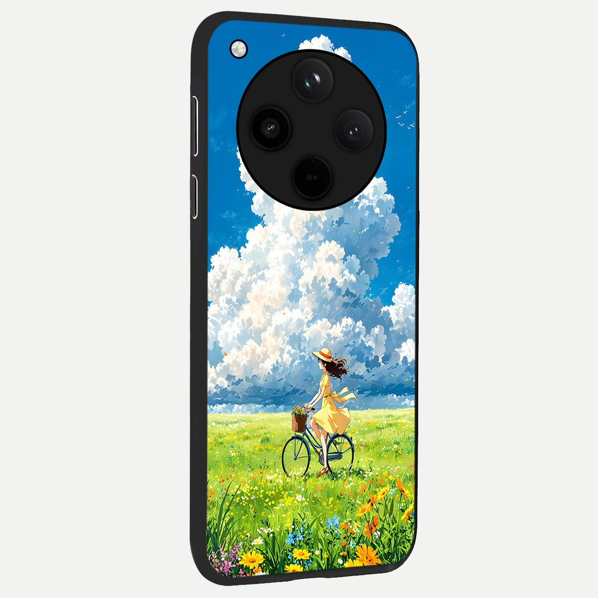  Breezy Meadow Ride back cover For Oppo Find X8 slim fit glass case with vibrant aesthetic design