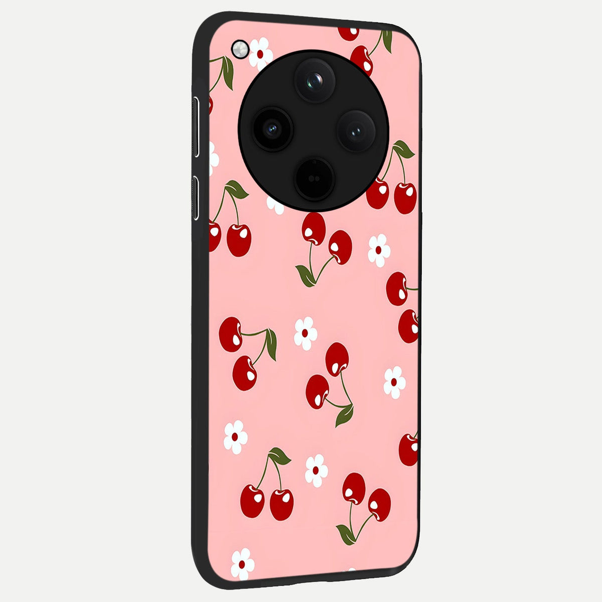  Cherry Love Mood back cover For Oppo Find X8 slim fit glass case with vibrant aesthetic design