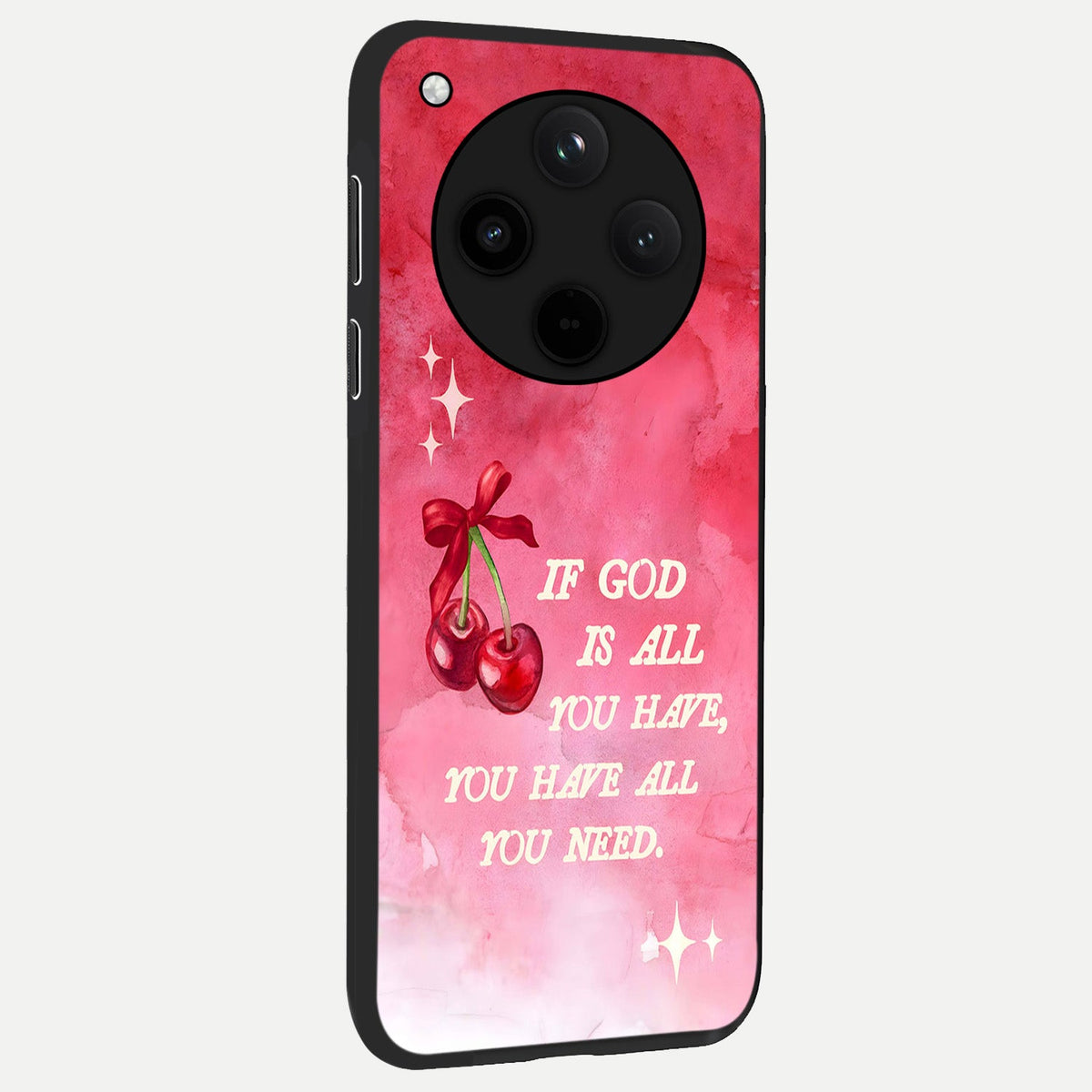  Cherry Quote back cover For Oppo Find X8 slim fit glass case with vibrant aesthetic design