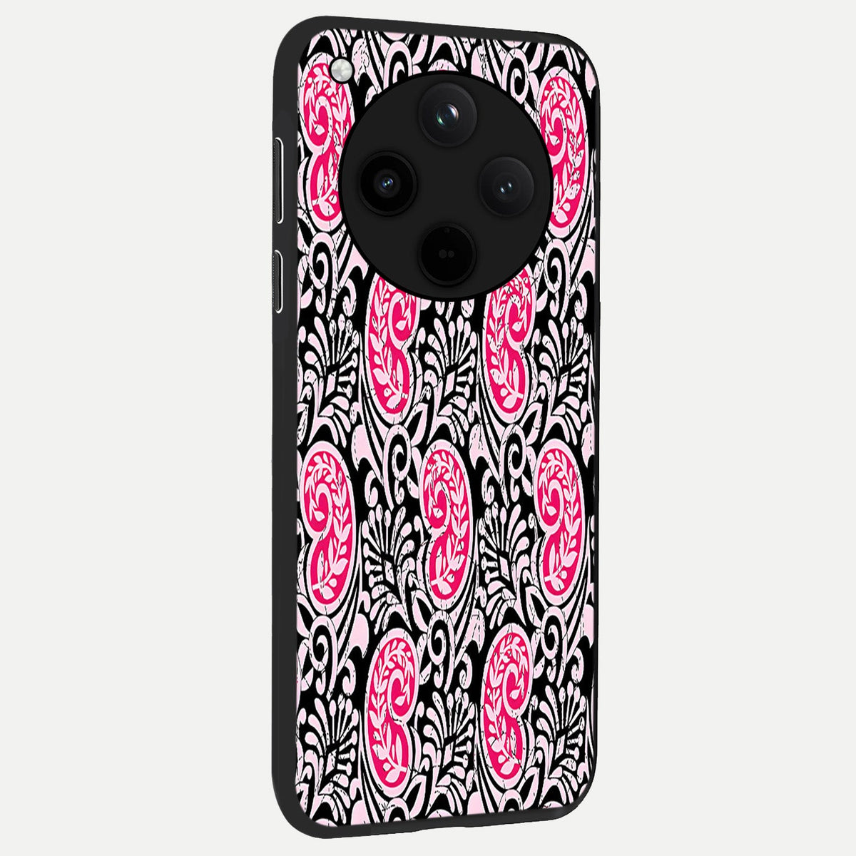  Crimson Paisley Charm back cover For Oppo Find X8 slim fit glass case with vibrant aesthetic design