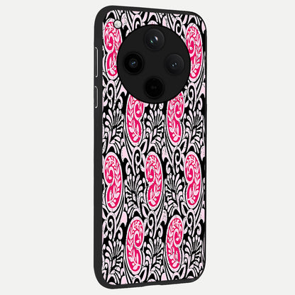  Crimson Paisley Charm back cover For Oppo Find X8 slim fit glass case with vibrant aesthetic design