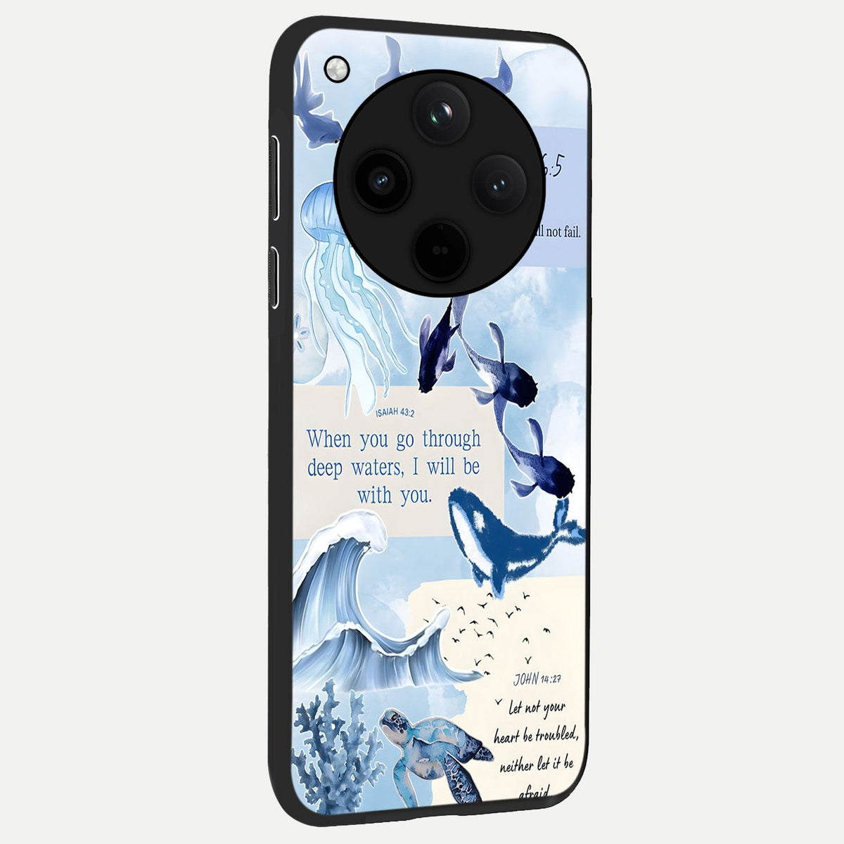  Faithful Ocean Promise back cover For Oppo Find X8 slim fit glass case with vibrant aesthetic design