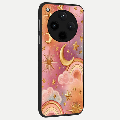  Golden Celestial Dreams back cover For Oppo Find X8 slim fit glass case with vibrant aesthetic design