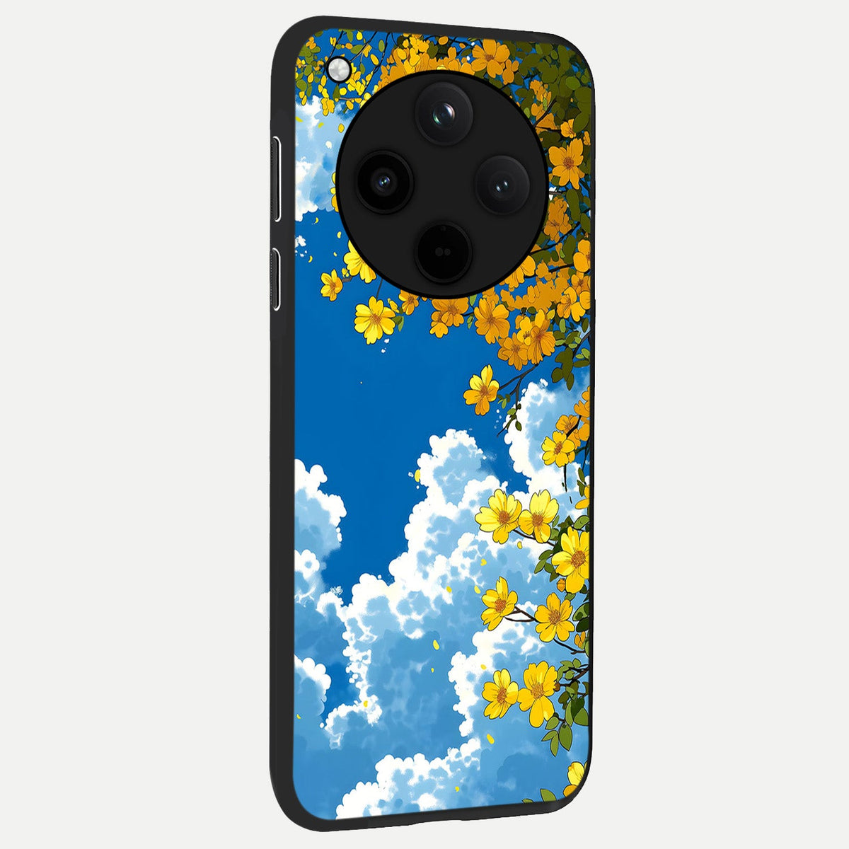  Golden Petal Sky back cover For Oppo Find X8 slim fit glass case with vibrant aesthetic design