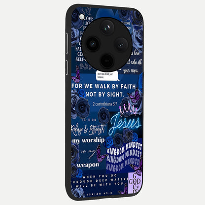 Kingdom Faith Glow back cover For Oppo Find X8 slim fit glass case with vibrant aesthetic design