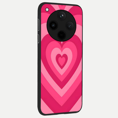  Layered Love Hearts back cover For Oppo Find X8 slim fit glass case with vibrant aesthetic design