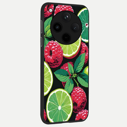  Lime and Raspberry Pattern back cover For Oppo Find X8 slim fit glass case with vibrant aesthetic design