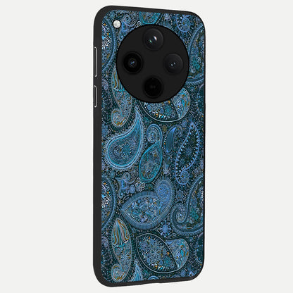  Midnight Paisley Glow back cover For Oppo Find X8 slim fit glass case with vibrant aesthetic design