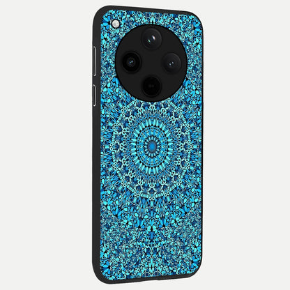  Ocean Bloom Mandala back cover For Oppo Find X8 slim fit glass case with vibrant aesthetic design
