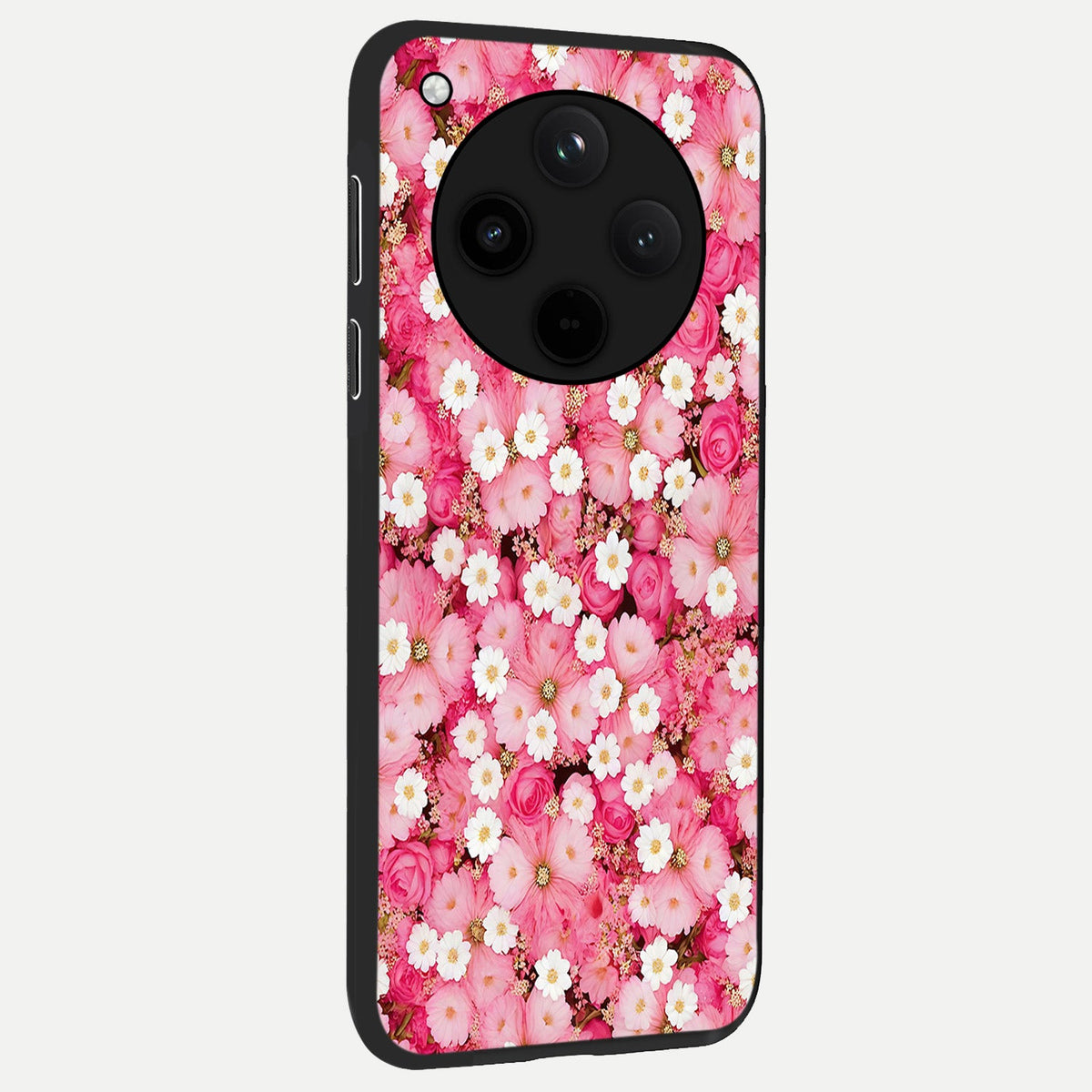  Pink Daisy Bliss back cover For Oppo Find X8 slim fit glass case with vibrant aesthetic design