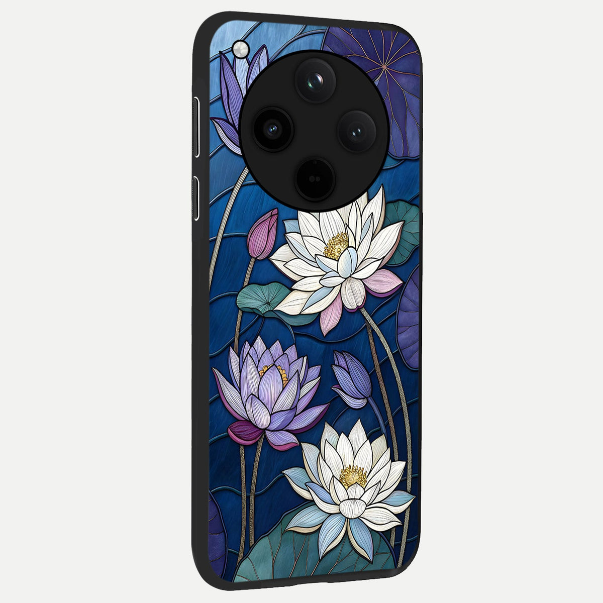  Purple Lotus Stained back cover For Oppo Find X8 slim fit glass case with vibrant aesthetic design