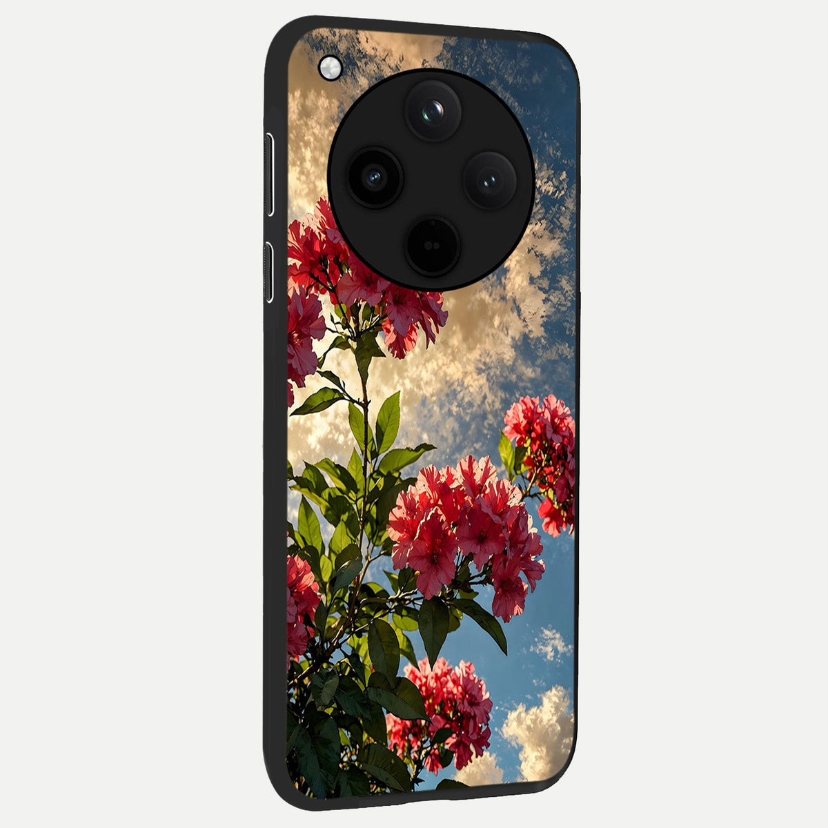  Red Bloom Skies back cover For Oppo Find X8 slim fit glass case with vibrant aesthetic design