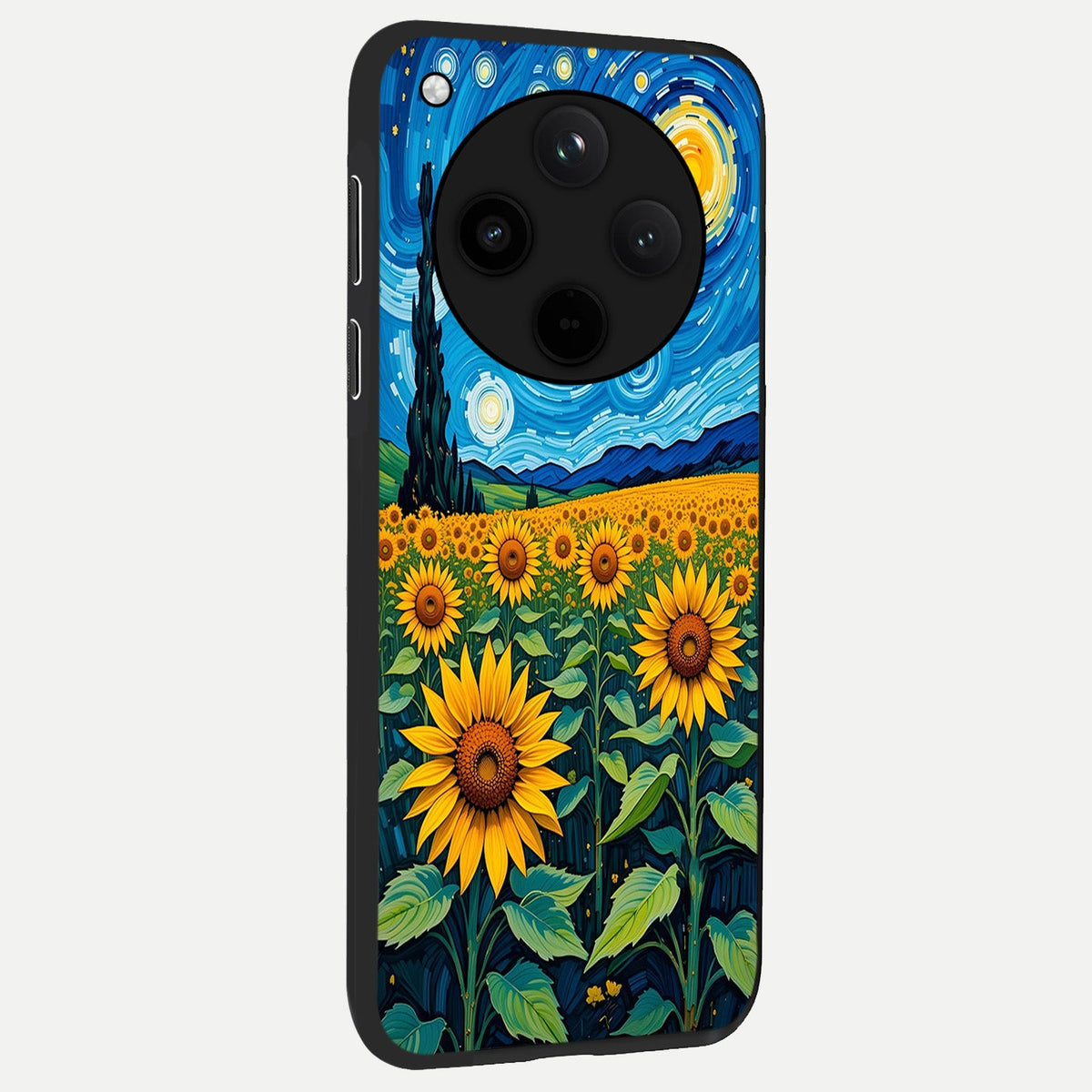  Starry Sunflower Dreams back cover For Oppo Find X8 slim fit glass case with vibrant aesthetic design