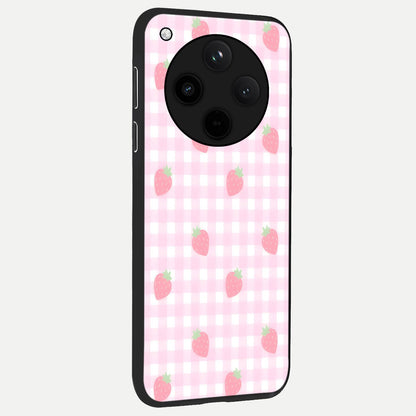  Strawberry Picnic Love back cover For Oppo Find X8 slim fit glass case with vibrant aesthetic design