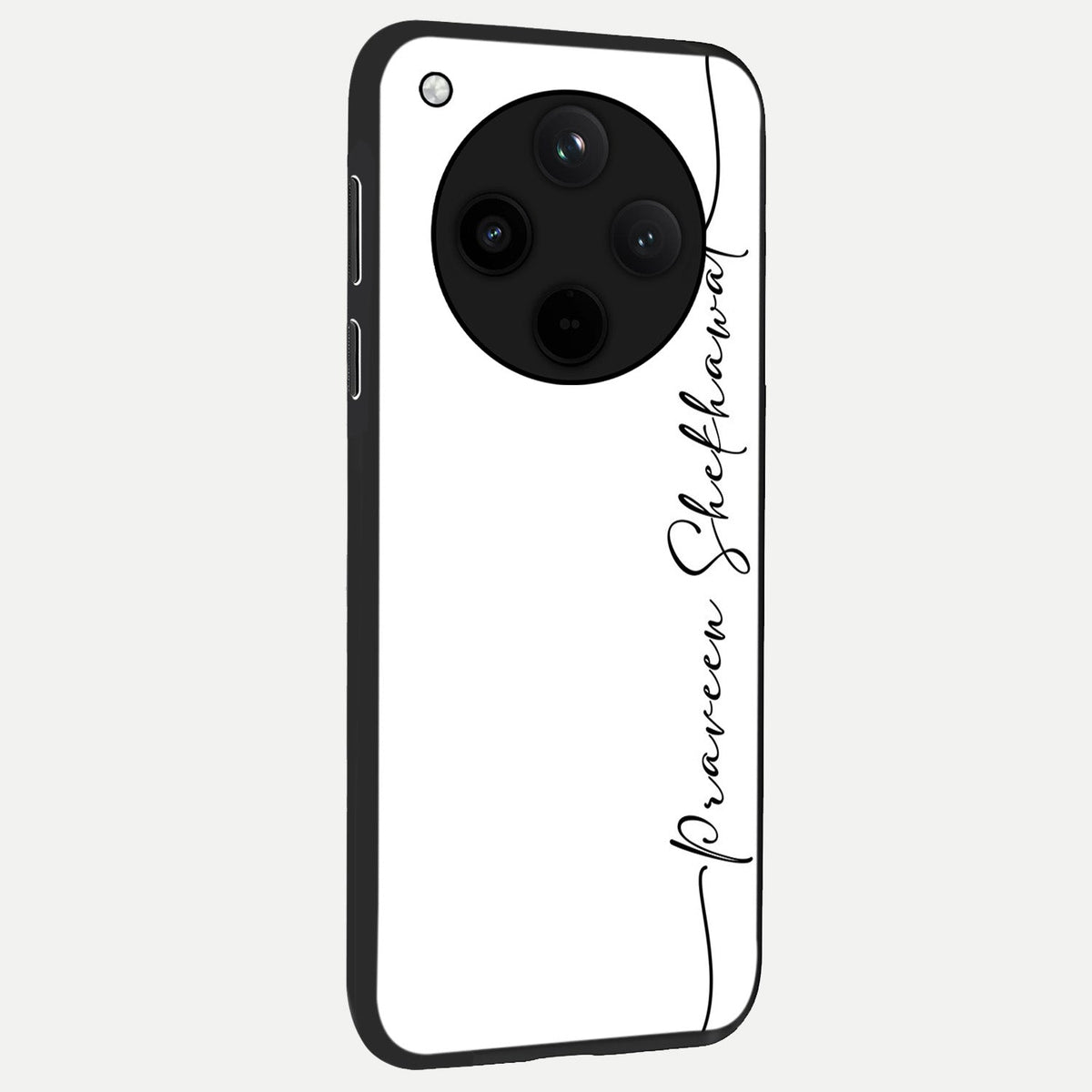  White Tune Custom Name back cover For Oppo Find X8 slim fit personalized glass case with aesthetic design
