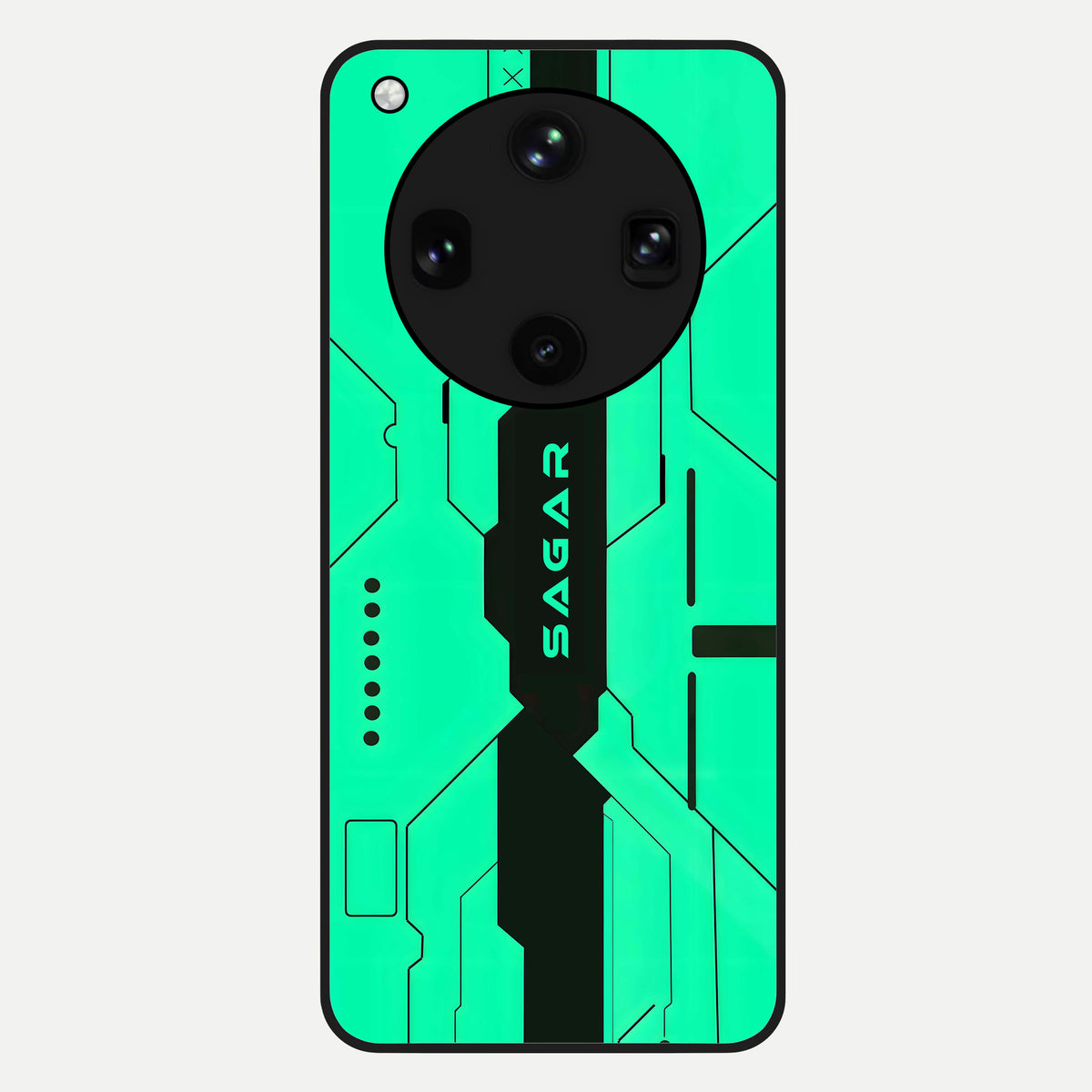  Aqua Tech CYBERPUNK Custom Name Glass Case For Oppo Find X8 Ultra back cover – full design glossy printed glass finish