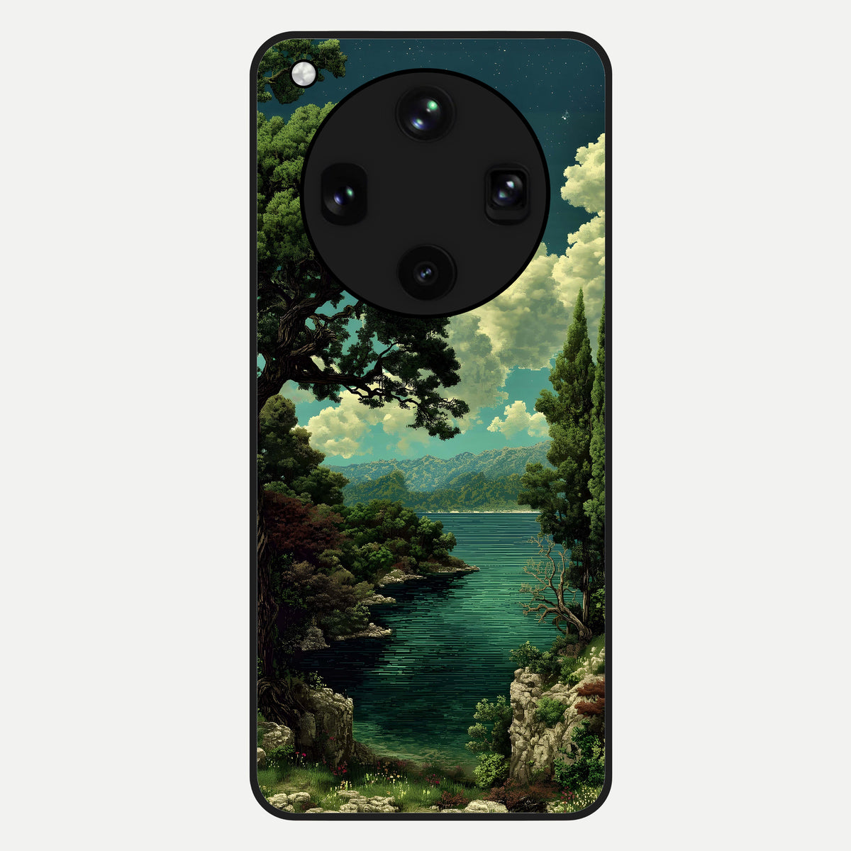  Celestial Lake Peace Glass Case For Oppo Find X8 Ultra back cover – full design glossy printed glass finish