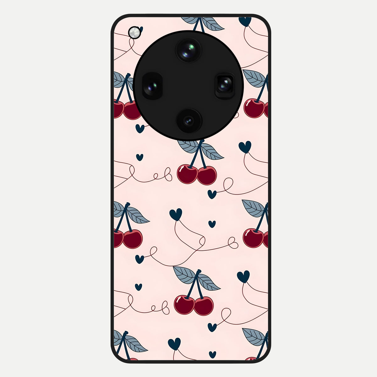  Cherry Heart Line Glass Case For Oppo Find X8 Ultra back cover – full design glossy printed glass finish