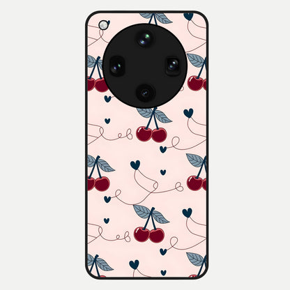  Cherry Heart Line Glass Case For Oppo Find X8 Ultra back cover – full design glossy printed glass finish