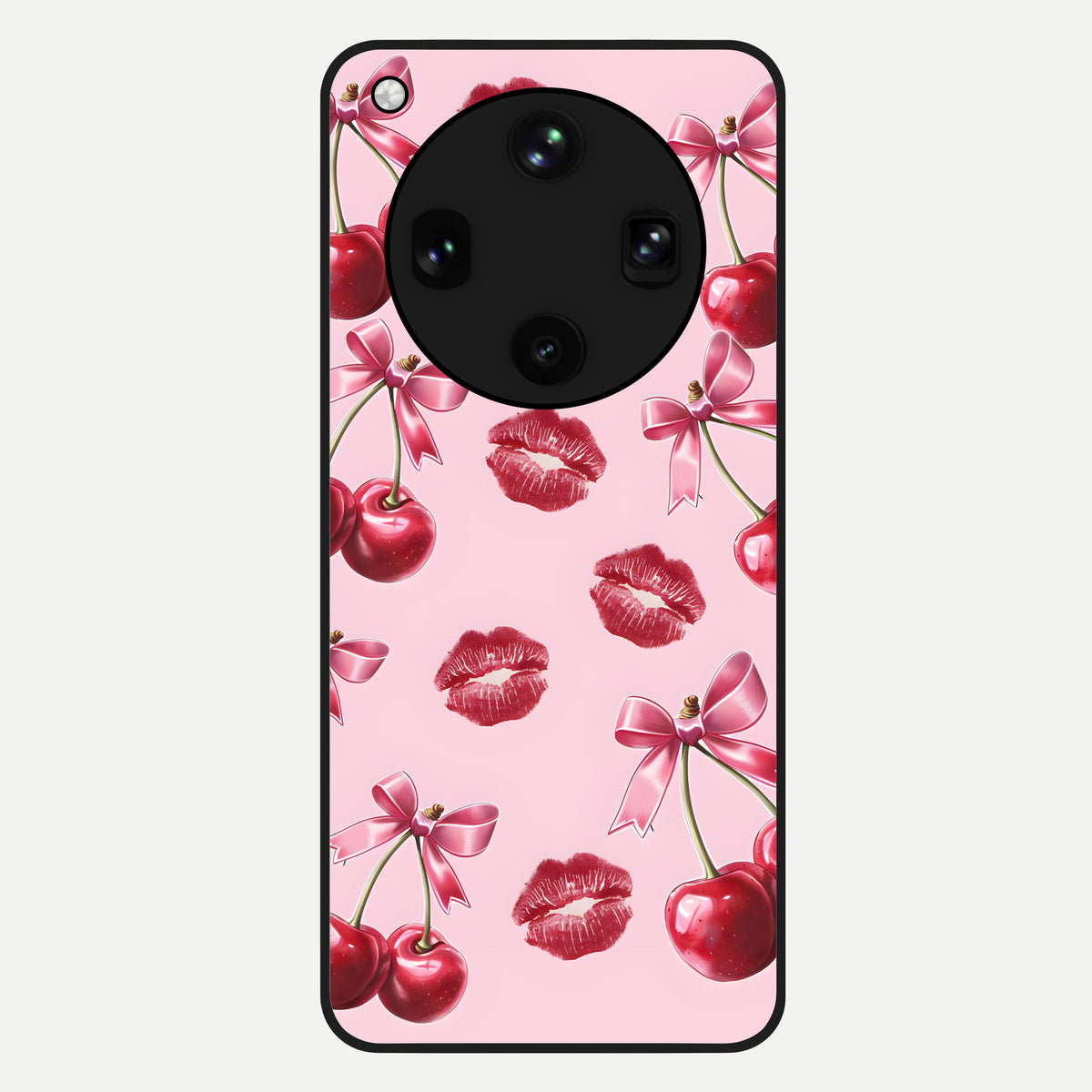  Cherry With Lips Glass Case For Oppo Find X8 Ultra back cover – full design glossy printed glass finish
