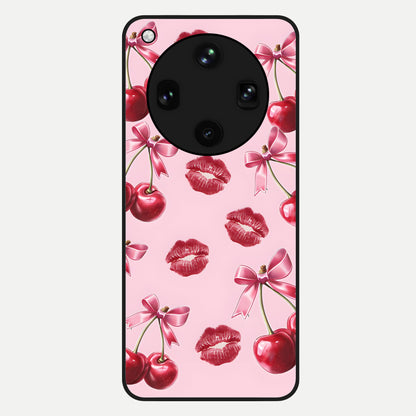  Cherry With Lips Glass Case For Oppo Find X8 Ultra back cover – full design glossy printed glass finish