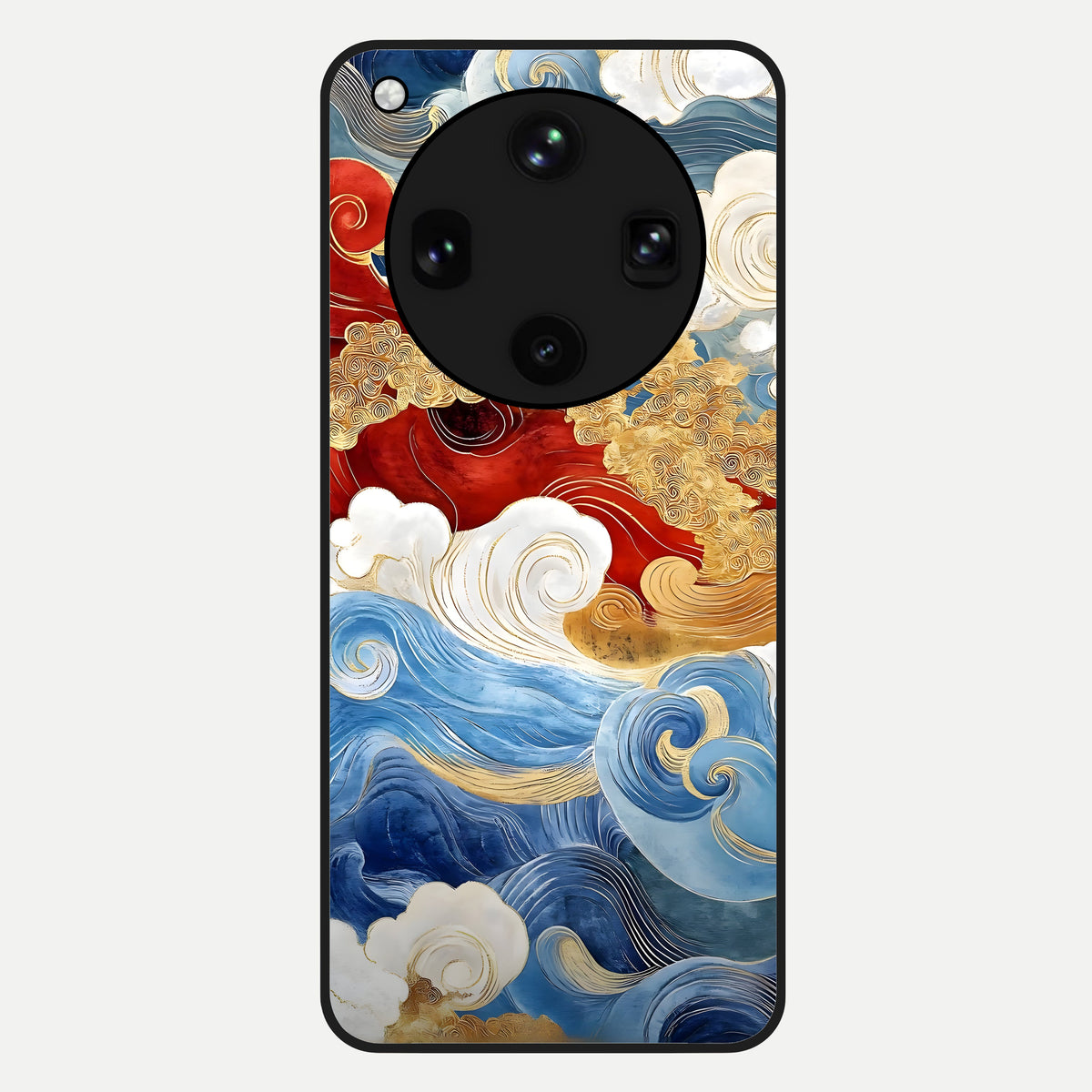  Colored Waves Glass Case For Oppo Find X8 Ultra back cover – full design glossy printed glass finish