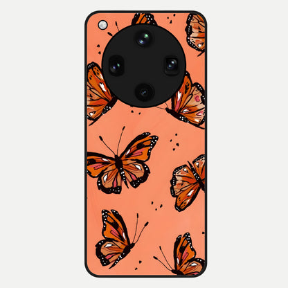  Coral Wing Butterfly Glass Case For Oppo Find X8 Ultra back cover – full design glossy printed glass finish