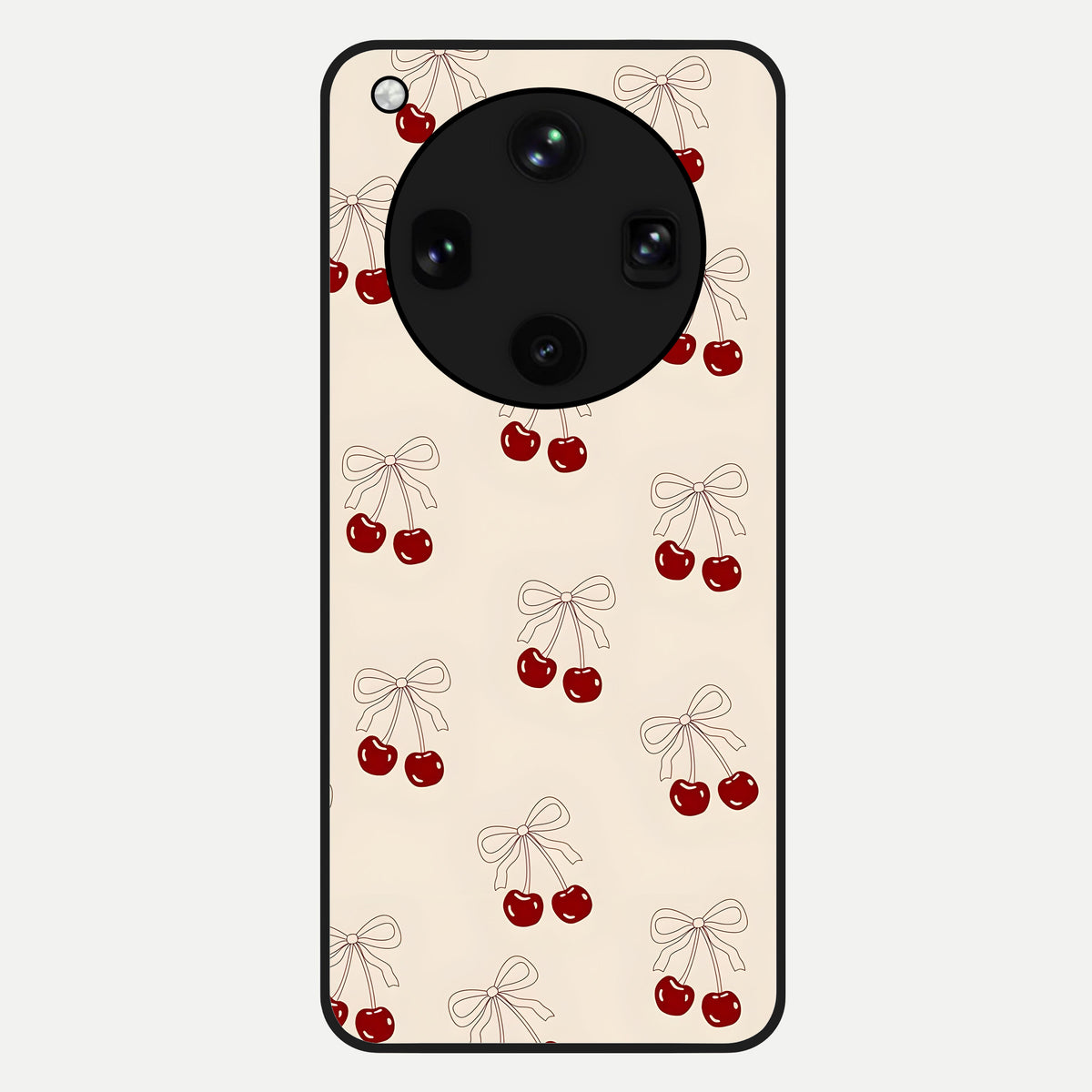  Cute Cherry Pattern Glass Case For Oppo Find X8 Ultra back cover – full design glossy printed glass finish