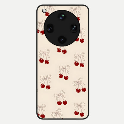  Cute Cherry Pattern Glass Case For Oppo Find X8 Ultra back cover – full design glossy printed glass finish